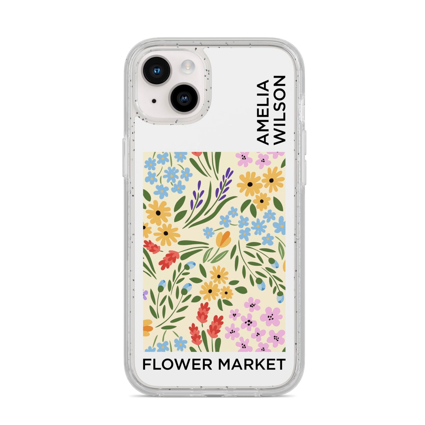 Paris Flower Market iPhone 14 Plus Glitter Tough Case Starlight