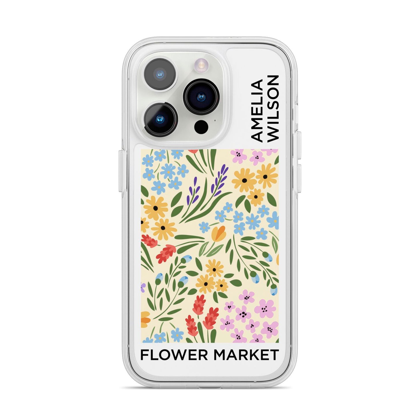 Paris Flower Market iPhone 14 Pro Clear Tough Case Silver