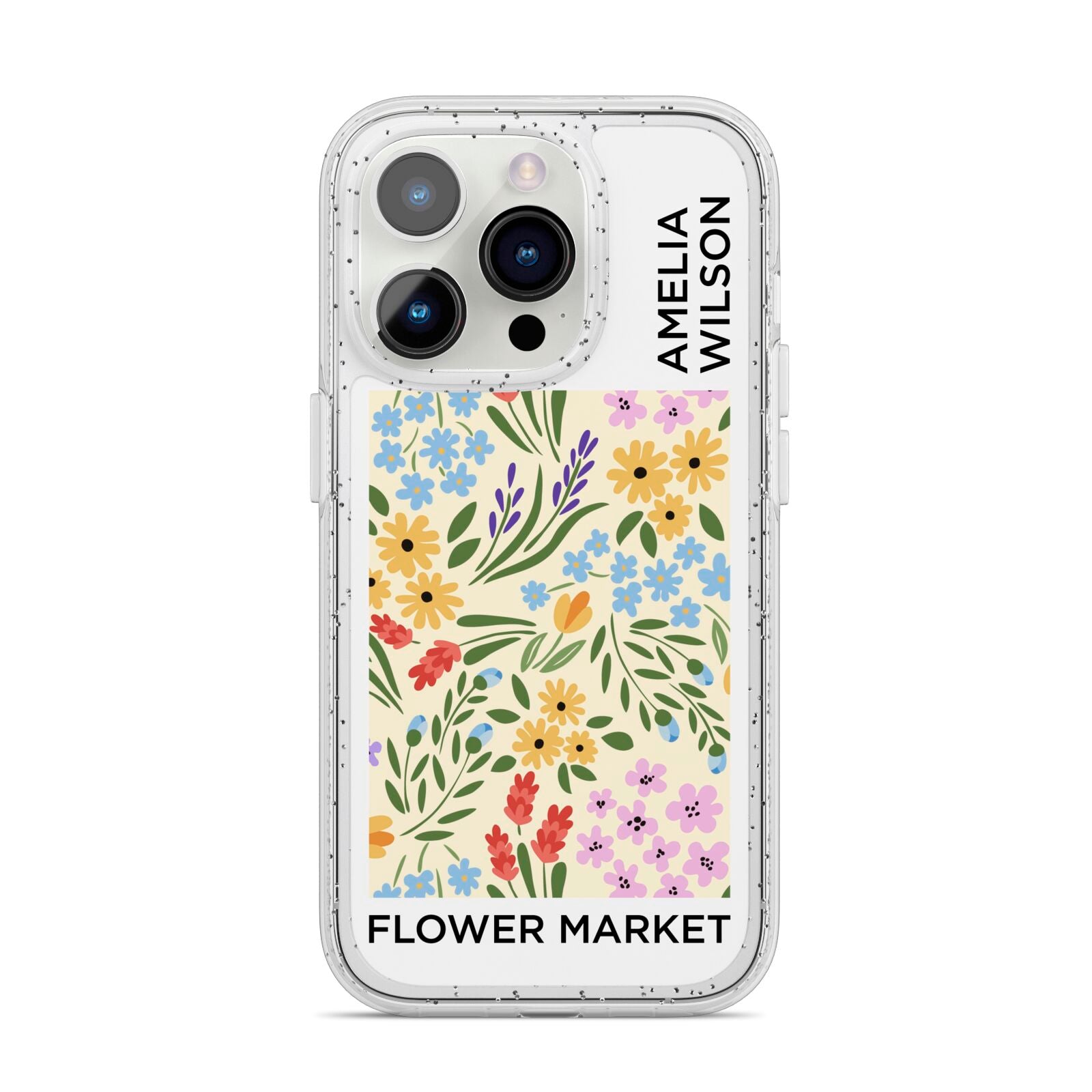 Paris Flower Market iPhone 14 Pro Glitter Tough Case Silver
