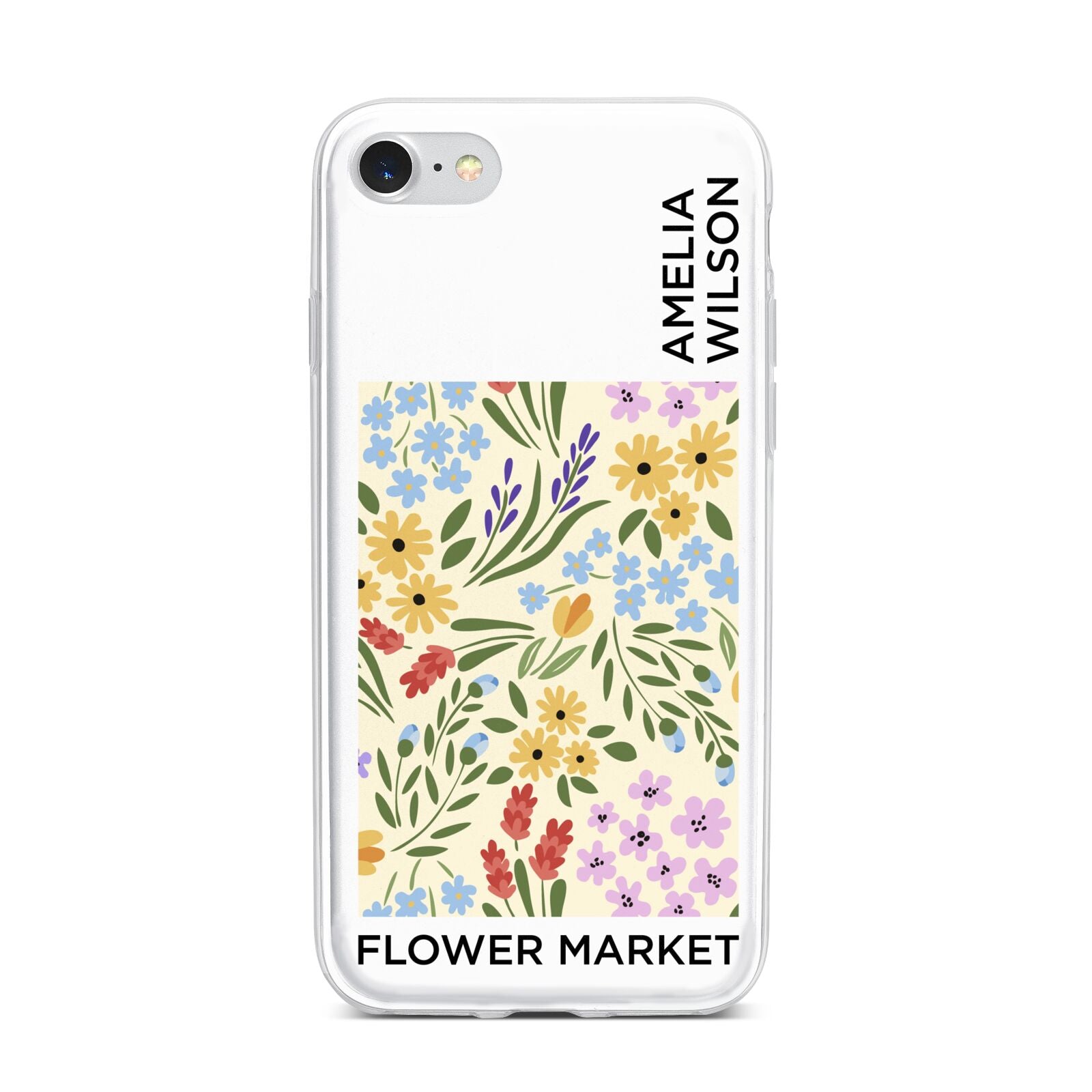 Paris Flower Market iPhone 7 Bumper Case on Silver iPhone