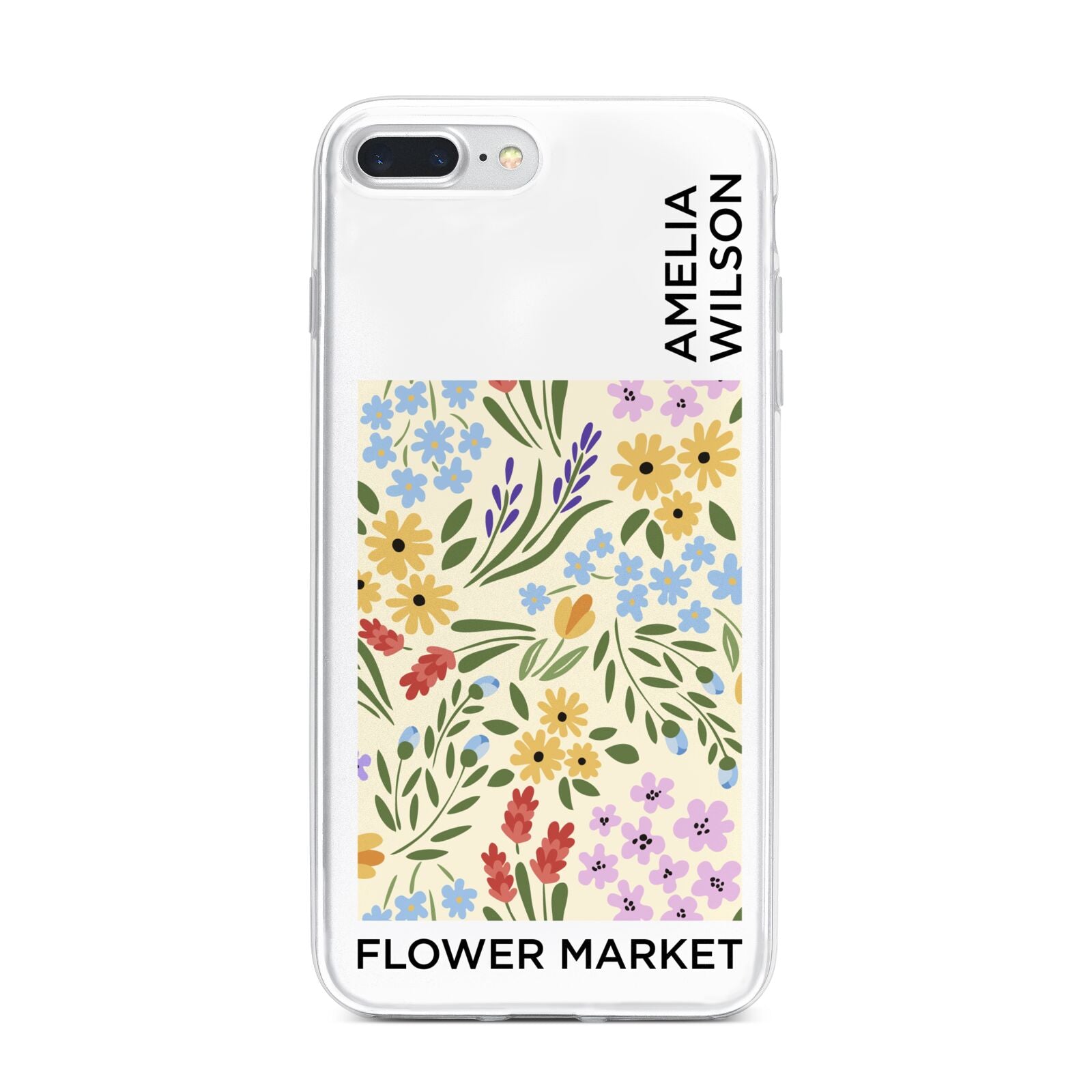 Paris Flower Market iPhone 7 Plus Bumper Case on Silver iPhone