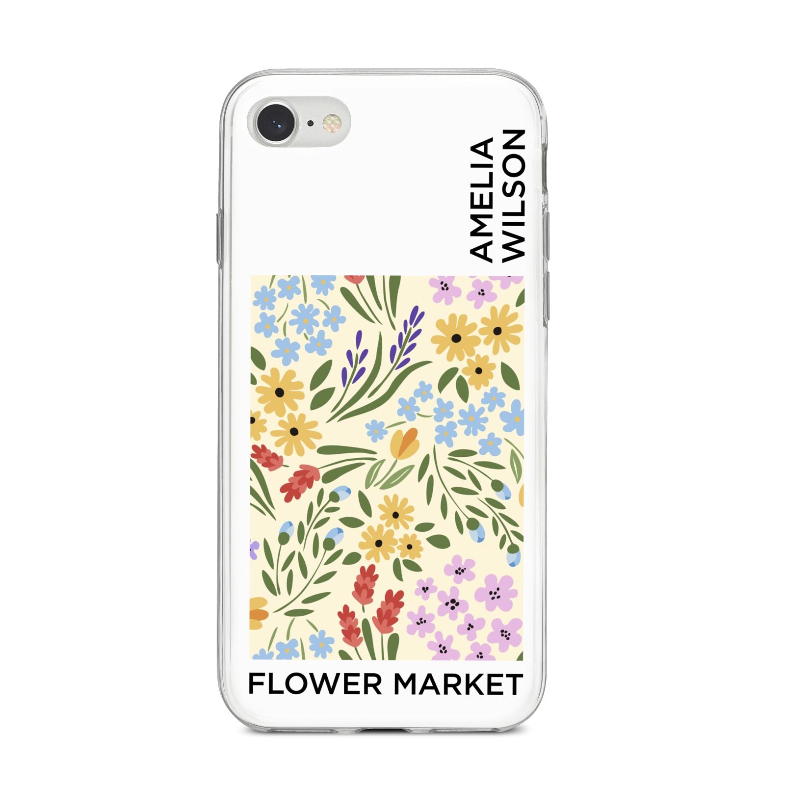Paris Flower Market iPhone 8 Bumper Case on Silver iPhone