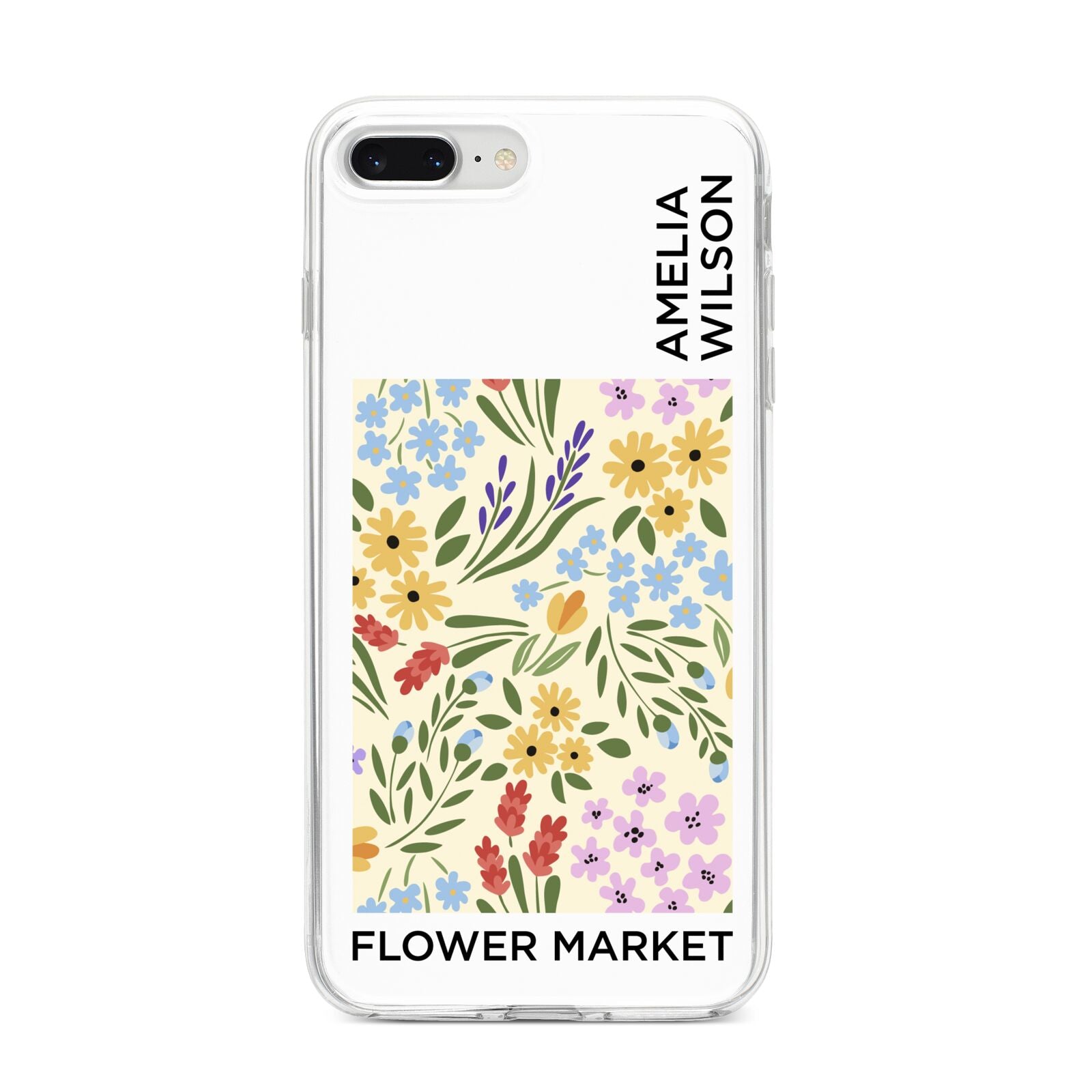 Paris Flower Market iPhone 8 Plus Bumper Case on Silver iPhone