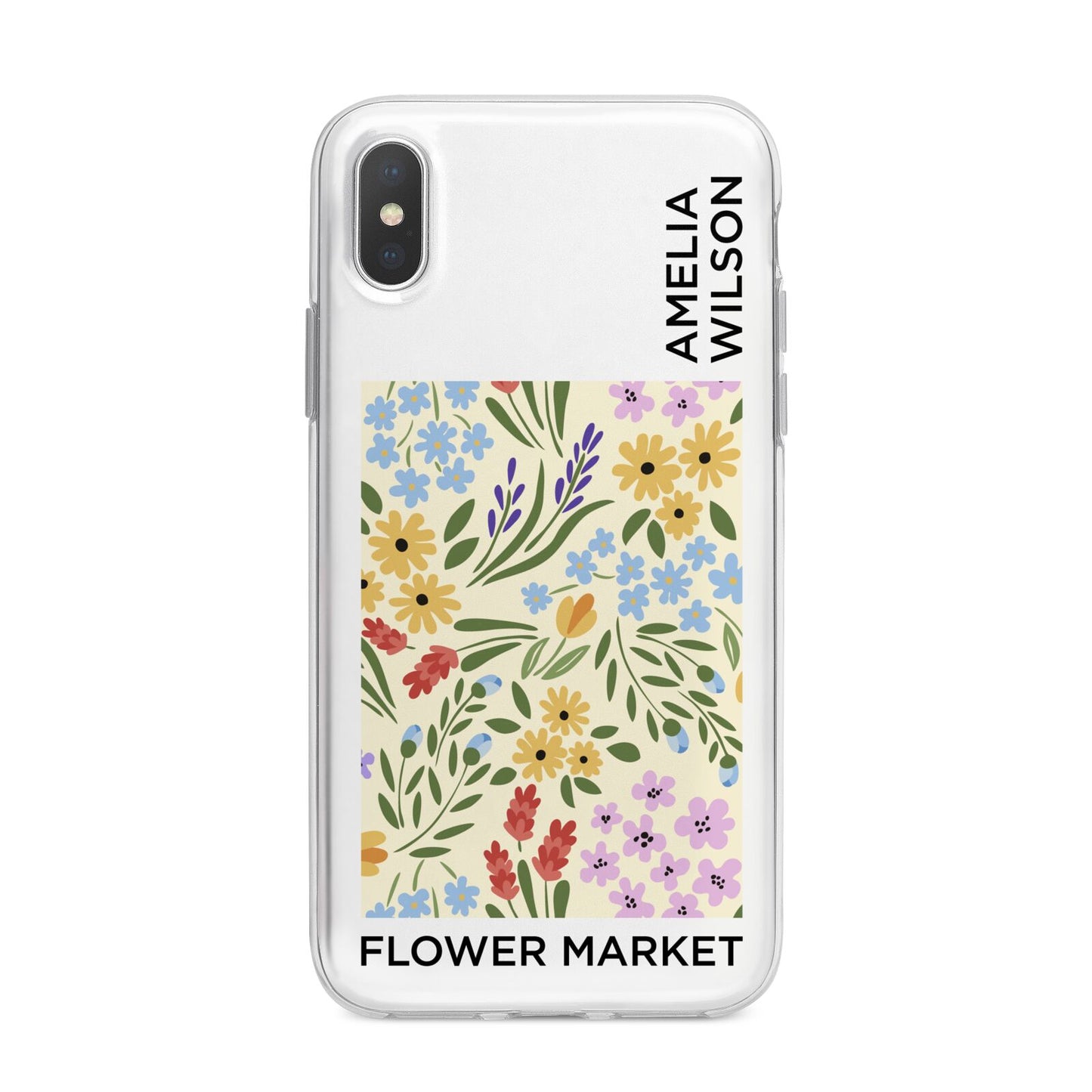 Paris Flower Market iPhone X Bumper Case on Silver iPhone Alternative Image 1