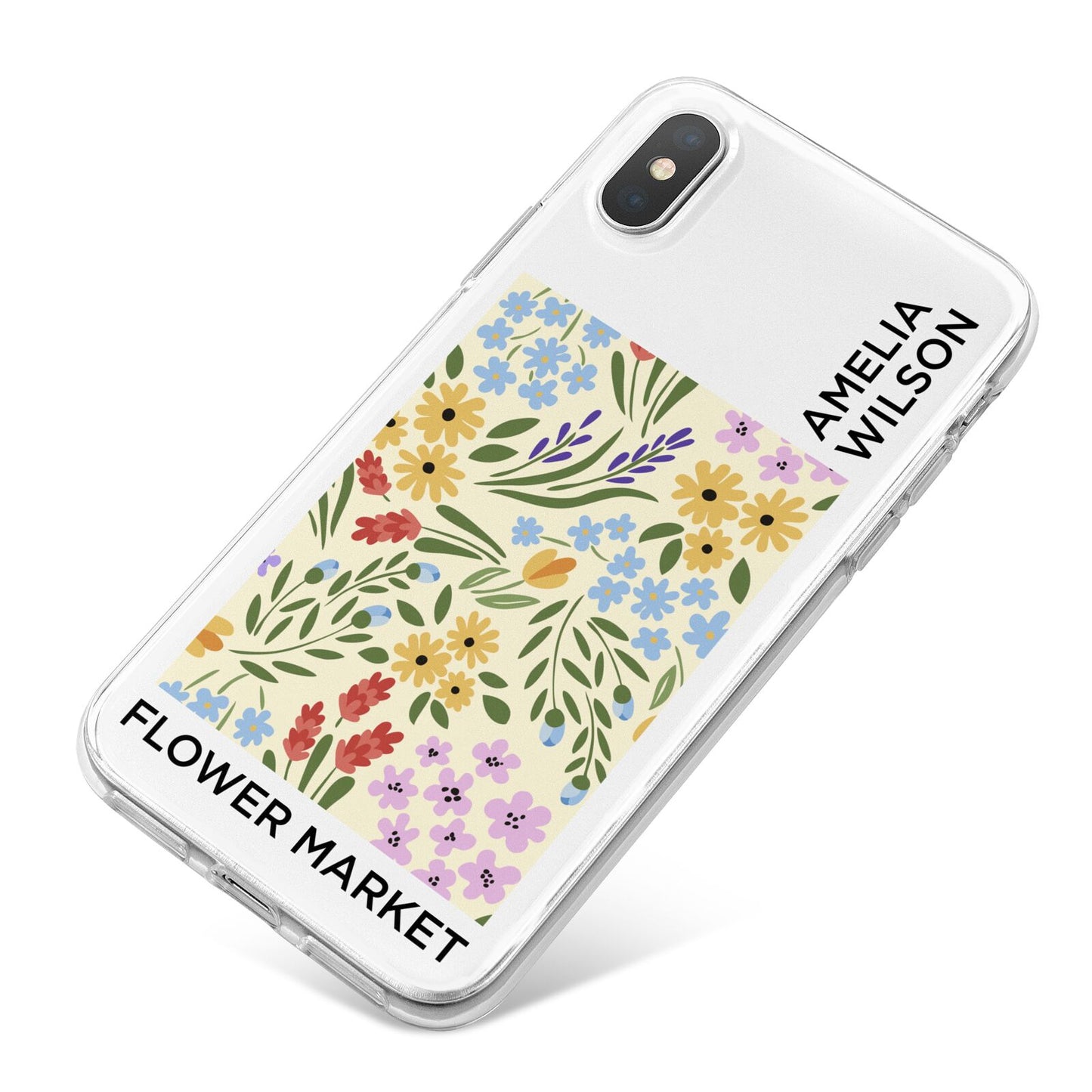 Paris Flower Market iPhone X Bumper Case on Silver iPhone