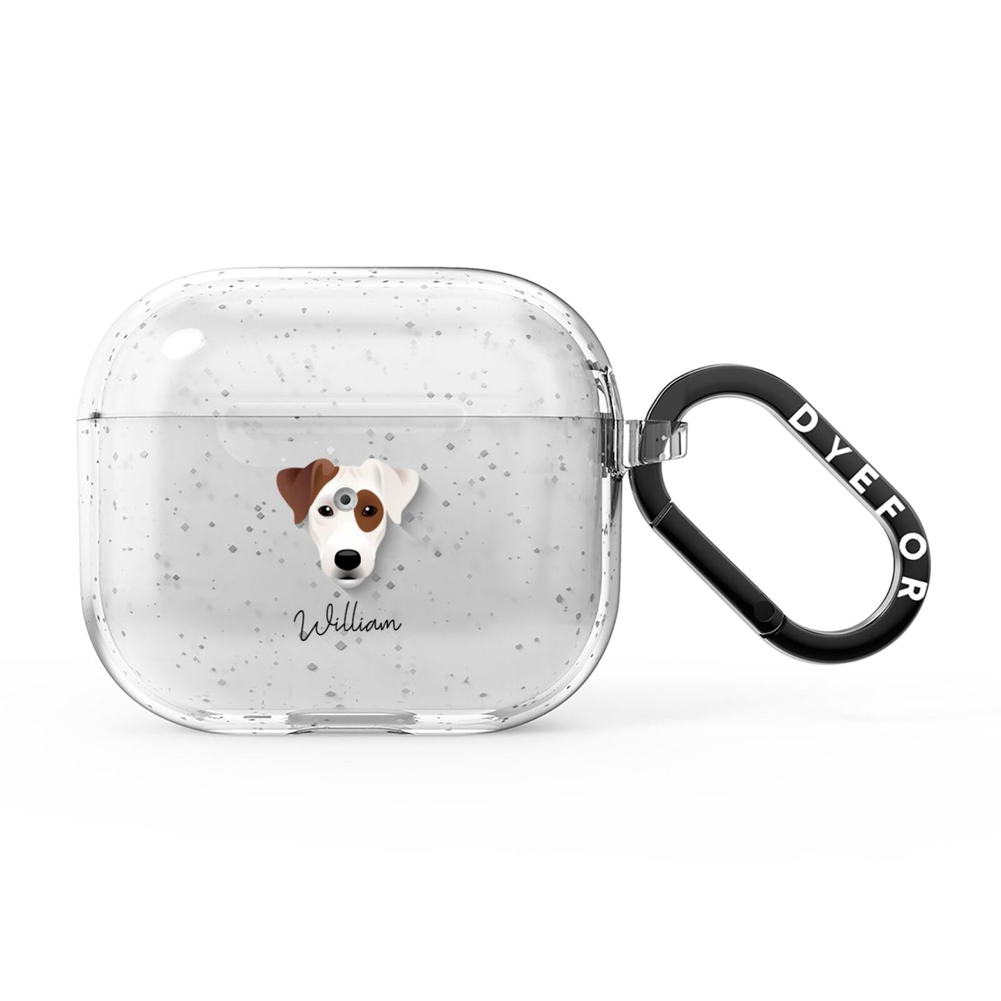 Parson Russell Terrier Personalised AirPods Glitter Case 3rd Gen