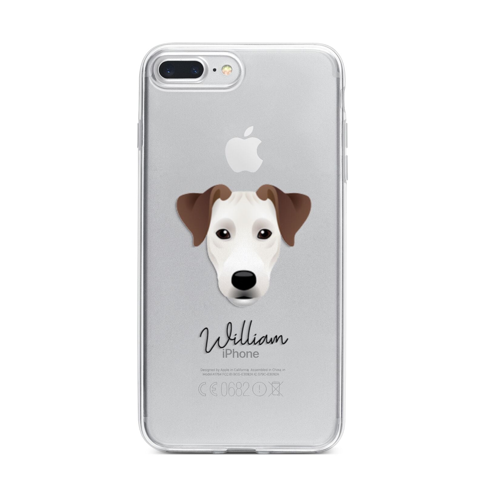 Parson Russell Terrier Personalised iPhone 7 Plus Bumper Case on Silver iPhone