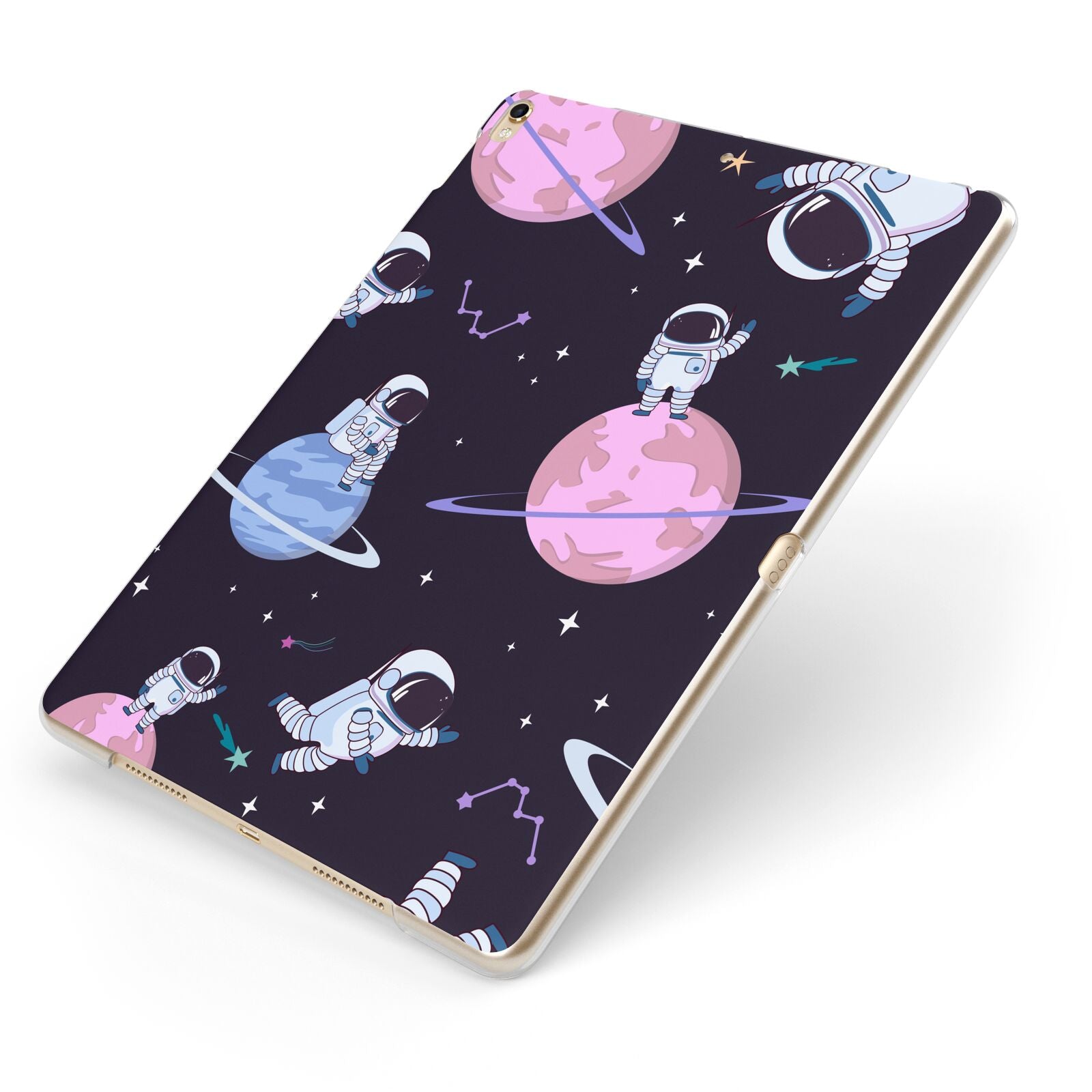 Pastel Hue Space Scene Apple iPad Case on Gold iPad Side View