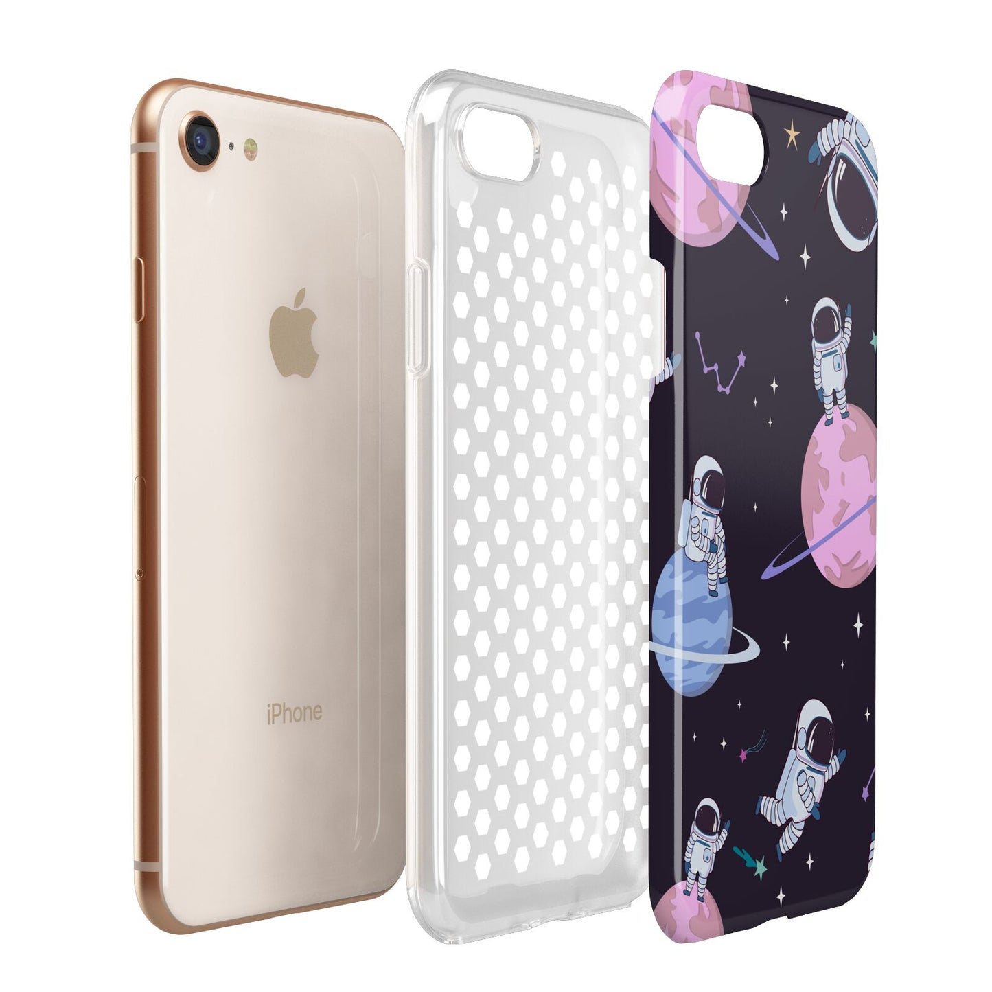 Pastel Hue Space Scene Apple iPhone 7 8 3D Tough Case Expanded View