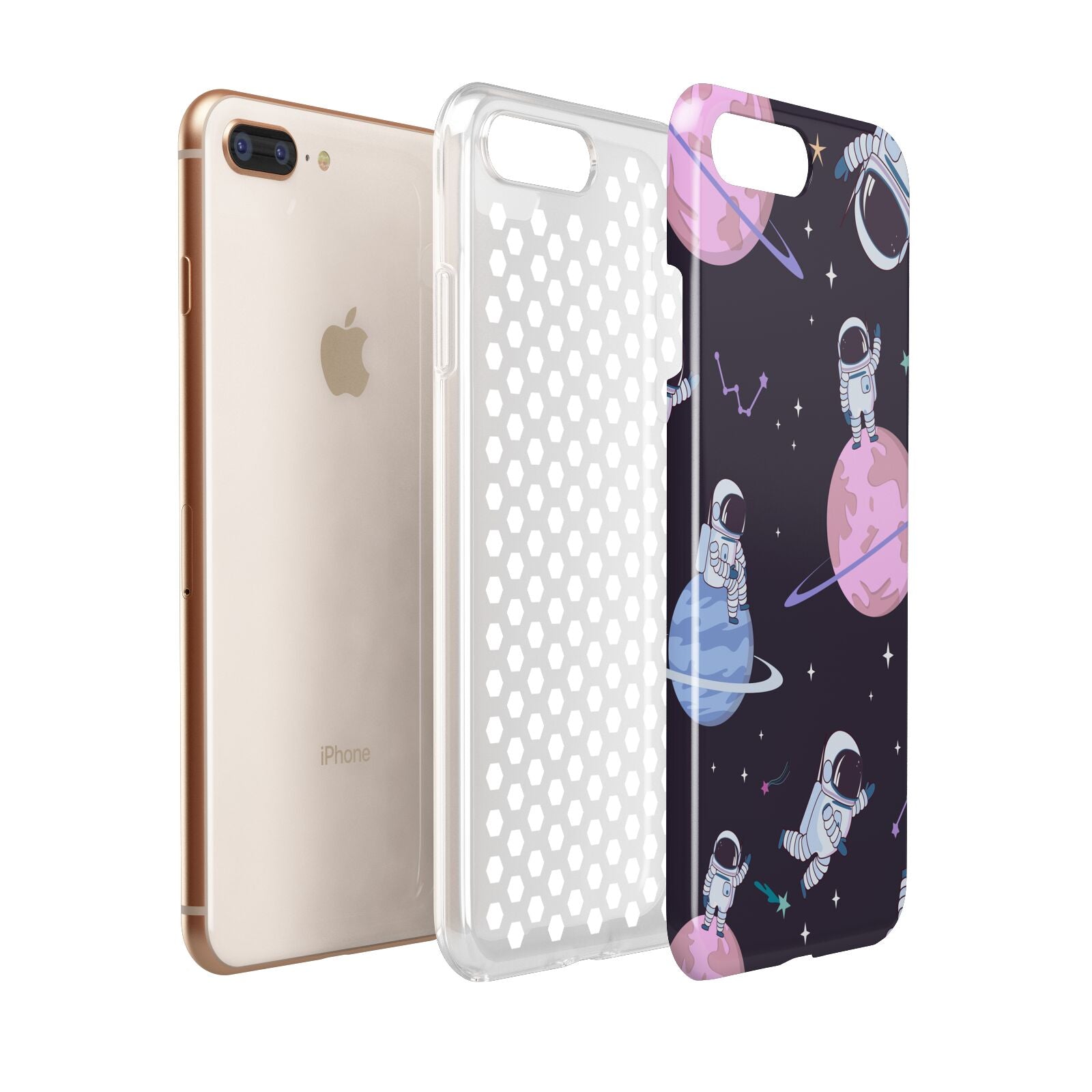 Pastel Hue Space Scene Apple iPhone 7 8 Plus 3D Tough Case Expanded View