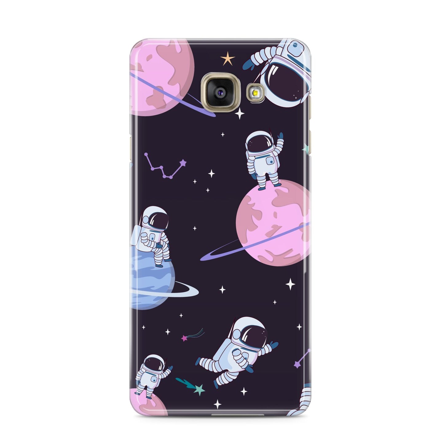 Pastel Hue Space Scene Samsung Galaxy A3 2016 Case on gold phone