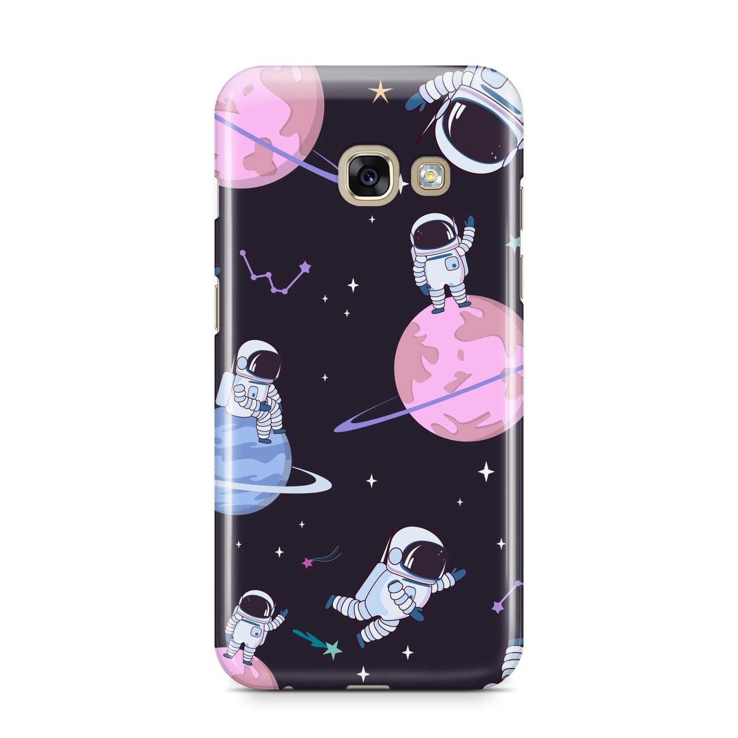 Pastel Hue Space Scene Samsung Galaxy A3 2017 Case on gold phone