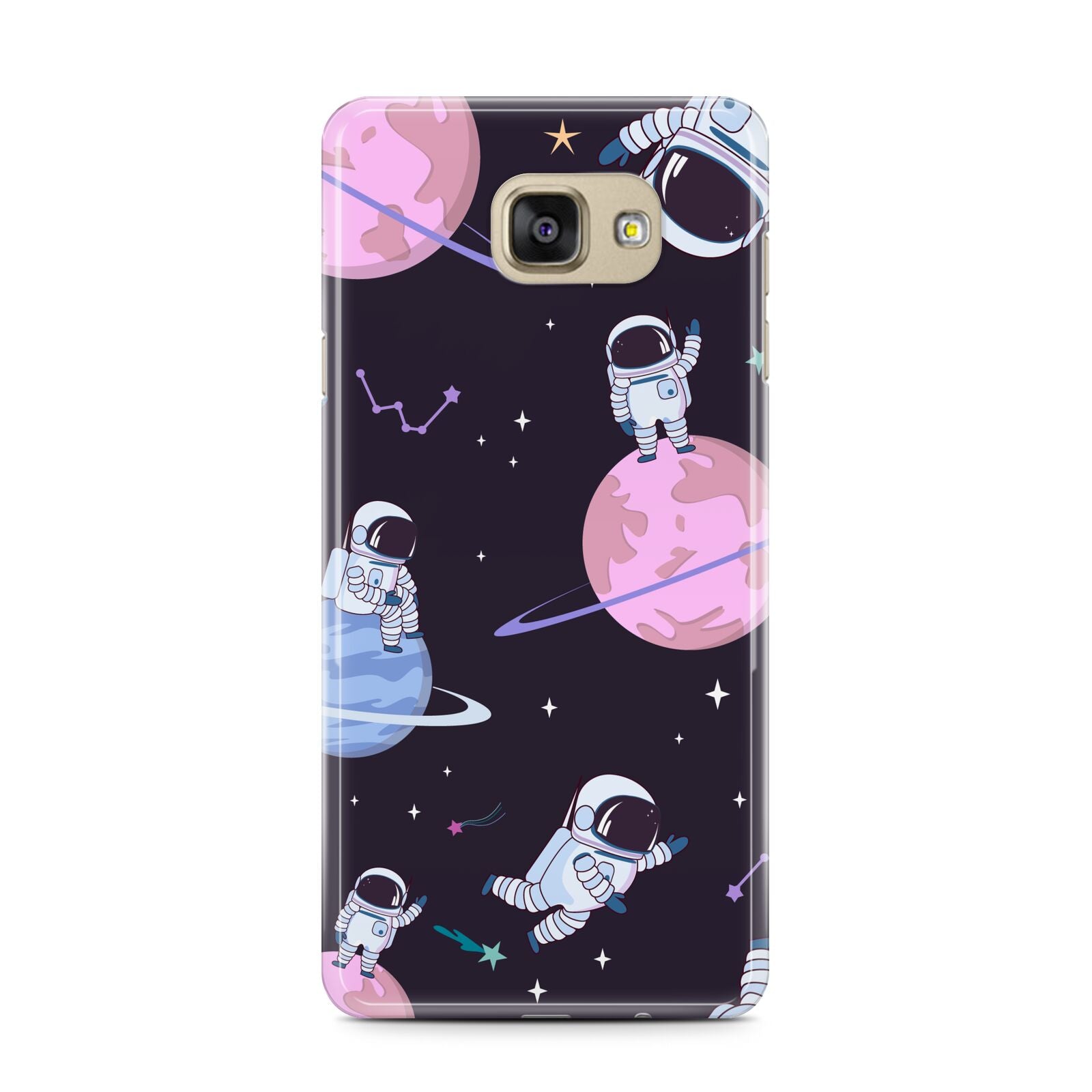 Pastel Hue Space Scene Samsung Galaxy A7 2016 Case on gold phone