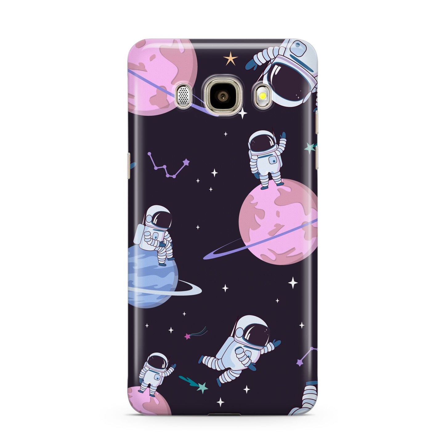 Pastel Hue Space Scene Samsung Galaxy J7 2016 Case on gold phone