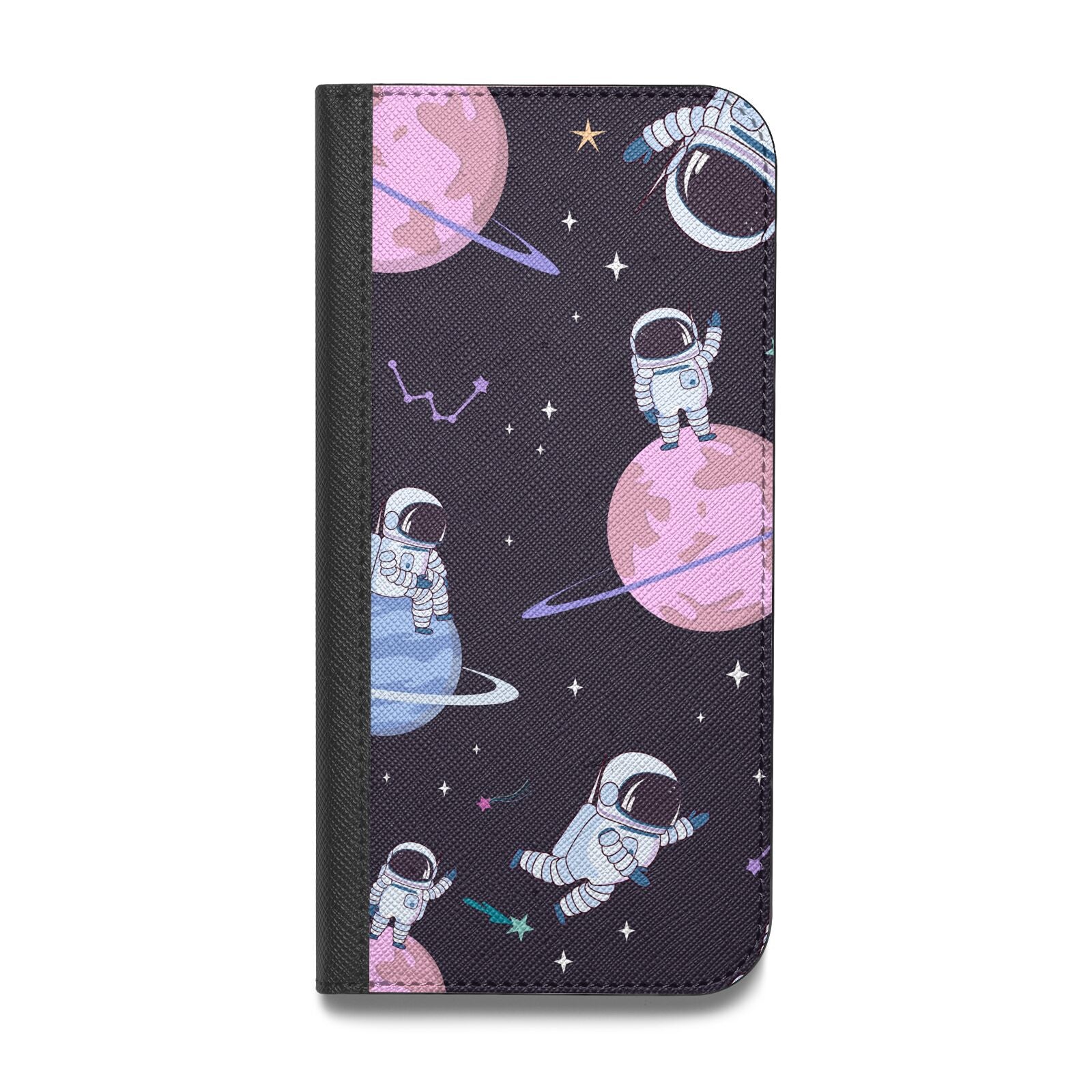 Pastel Hue Space Scene Vegan Leather Flip iPhone Case