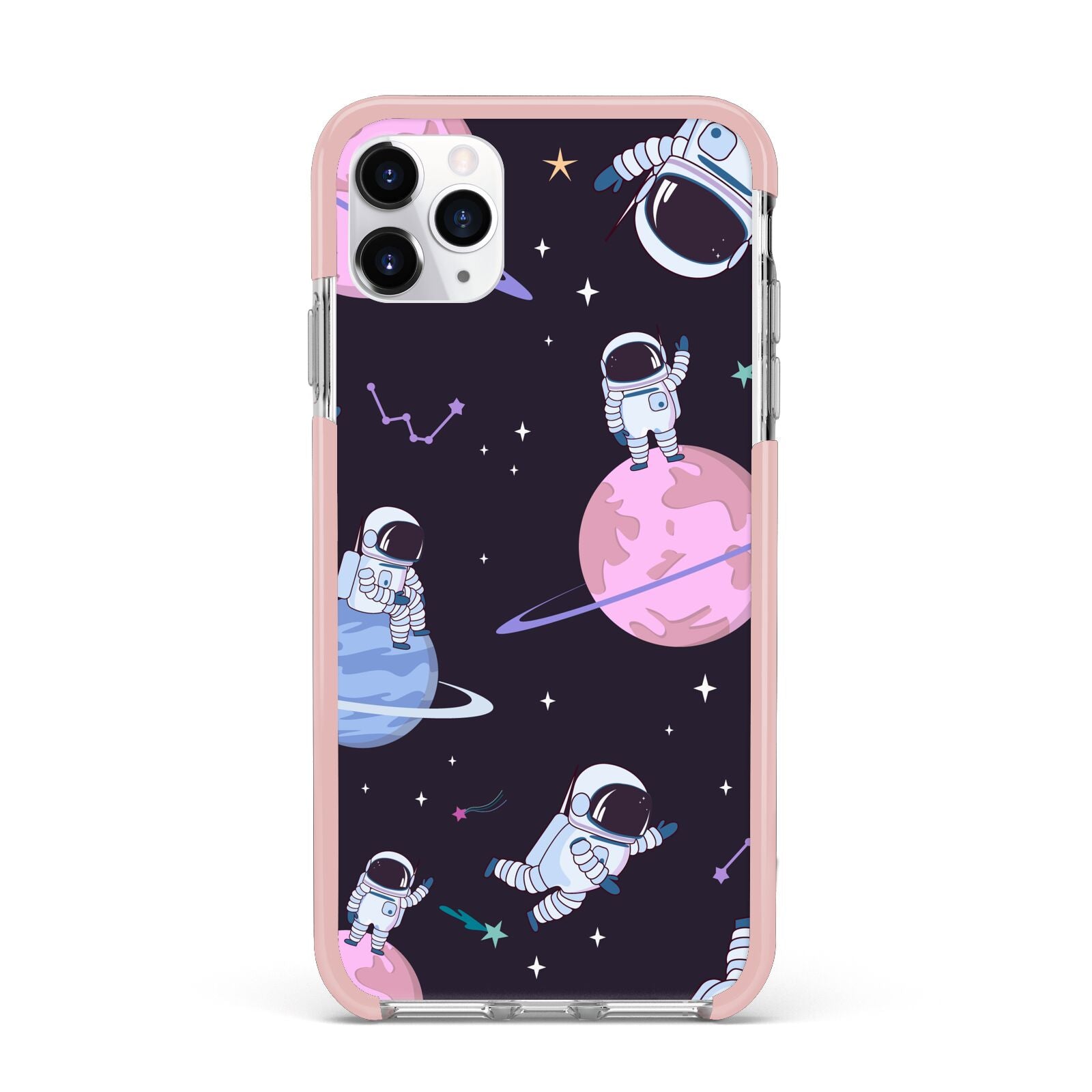 Pastel Hue Space Scene iPhone 11 Pro Max Impact Pink Edge Case