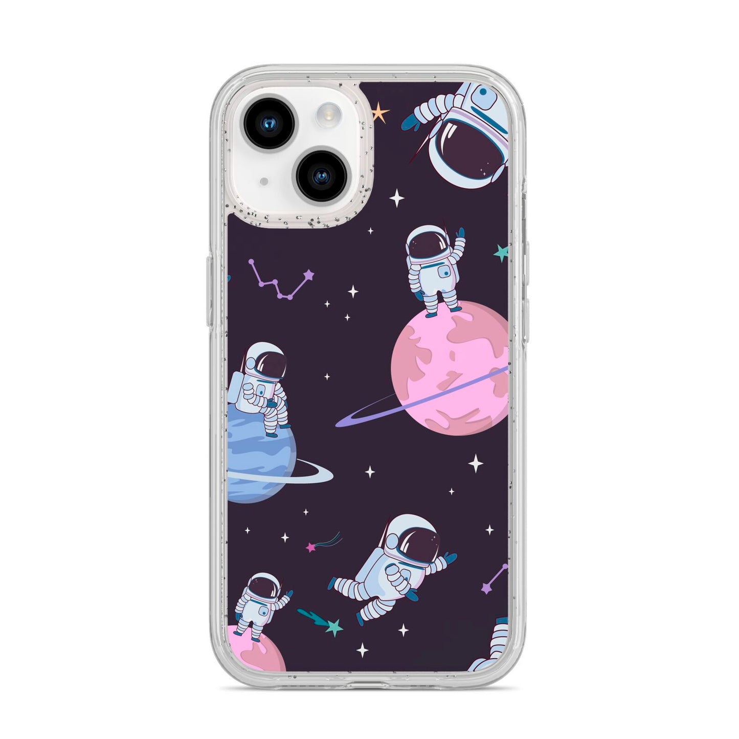 Pastel Hue Space Scene iPhone 14 Glitter Tough Case Starlight