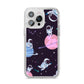 Pastel Hue Space Scene iPhone 14 Pro Max Glitter Tough Case Silver