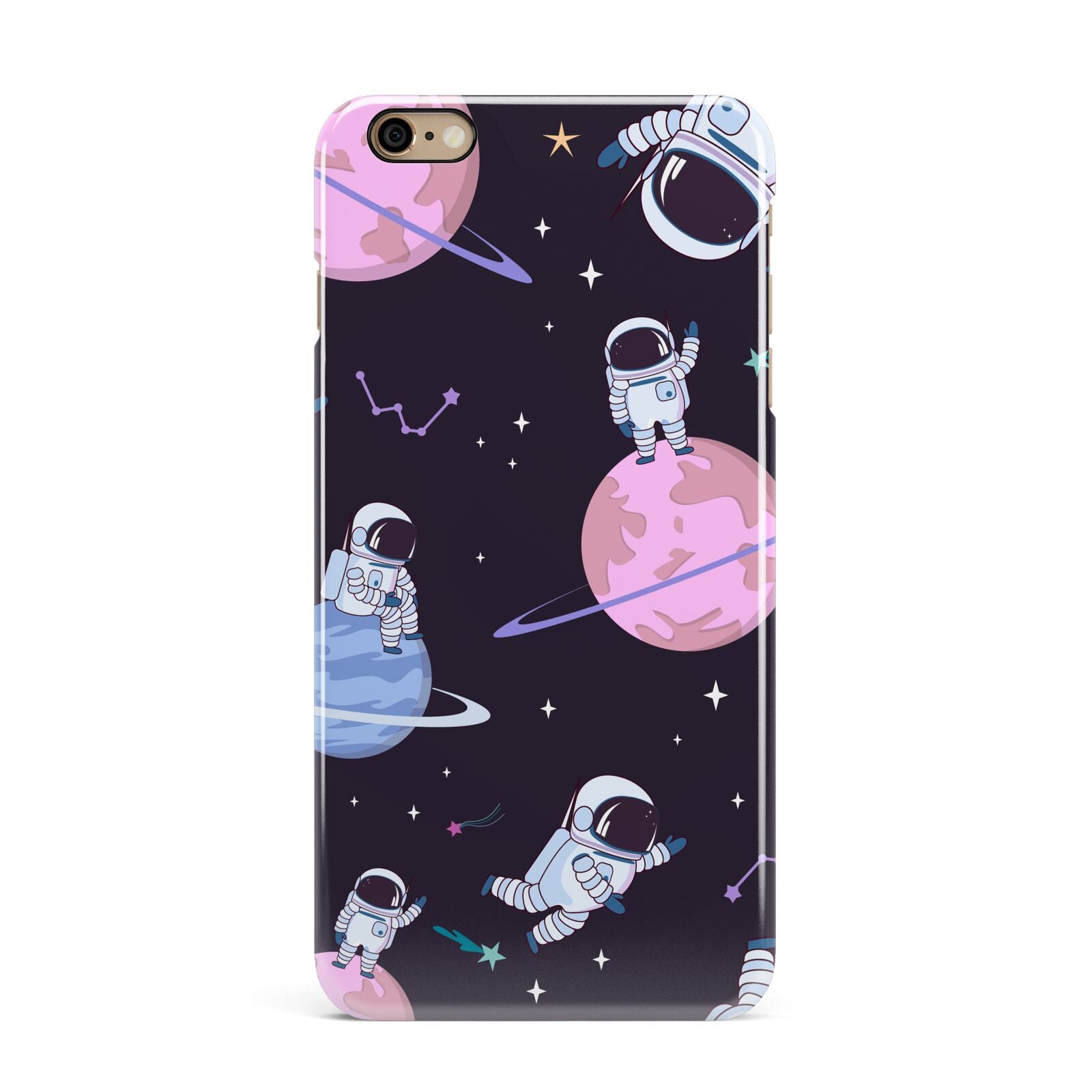 Pastel Hue Space Scene iPhone 6 Plus 3D Snap Case on Gold Phone