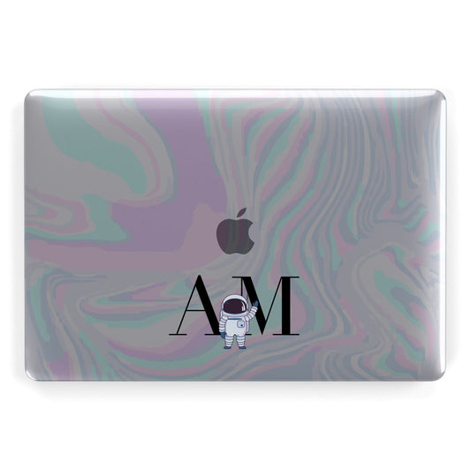 Pastel Marble Ink Astronaut Initials Apple MacBook Case