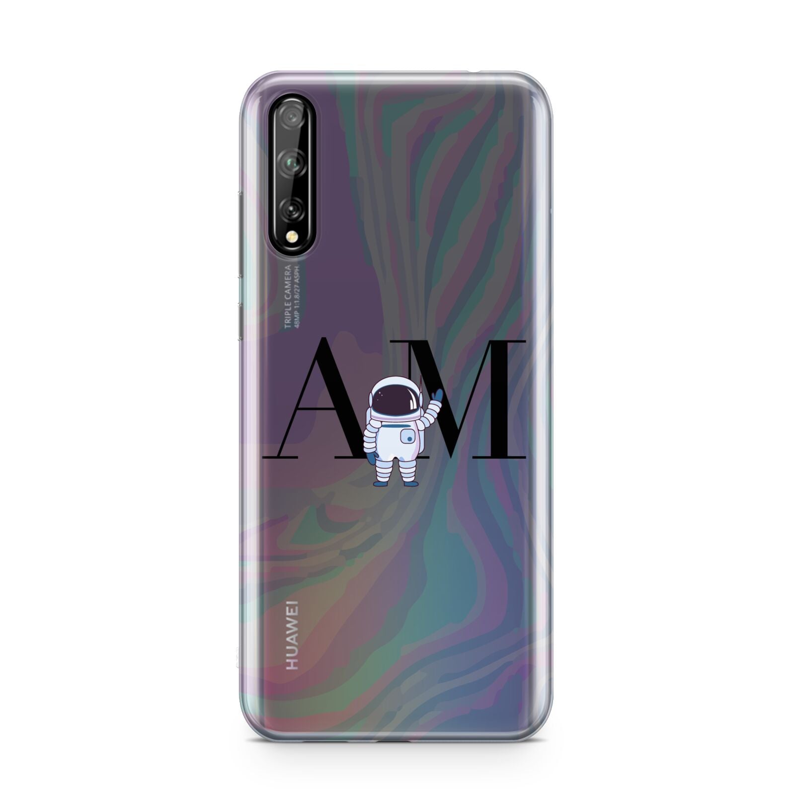 Pastel Marble Ink Astronaut Initials Huawei Enjoy 10s Phone Case