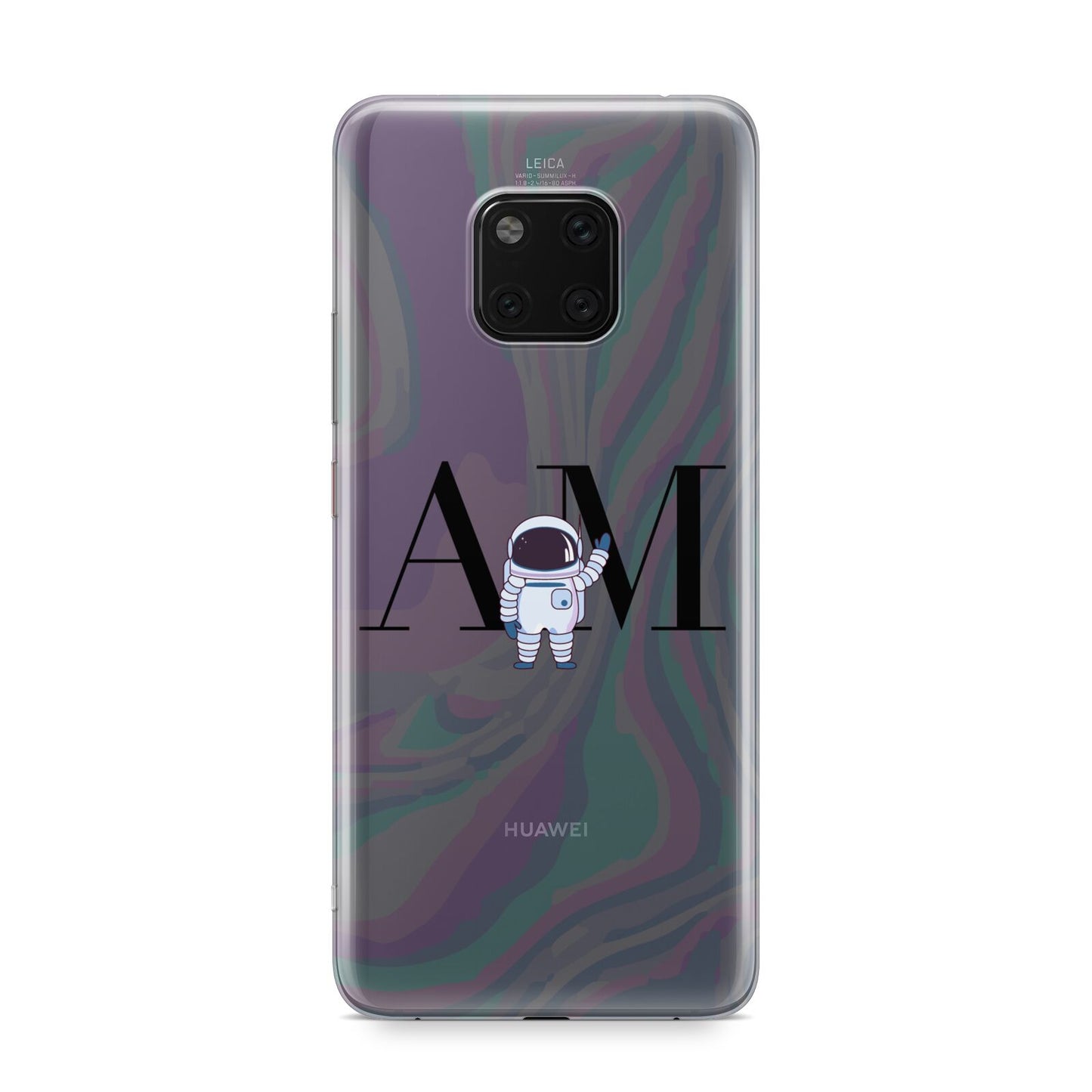 Pastel Marble Ink Astronaut Initials Huawei Mate 20 Pro Phone Case