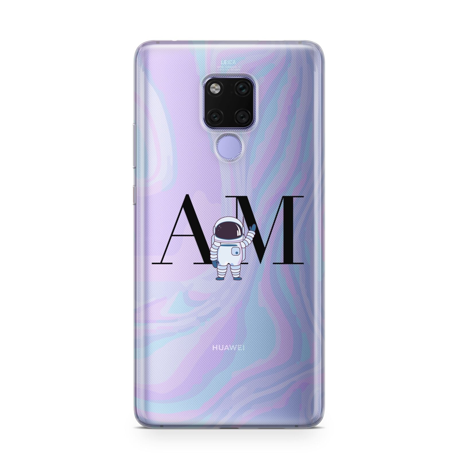 Pastel Marble Ink Astronaut Initials Huawei Mate 20X Phone Case