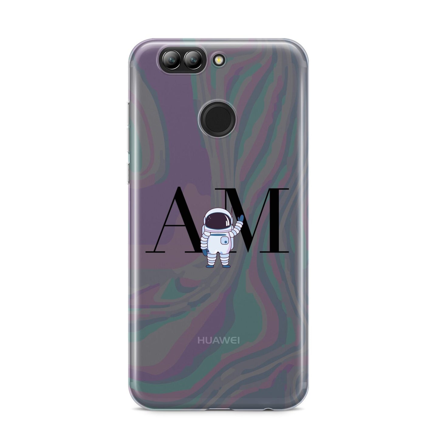 Pastel Marble Ink Astronaut Initials Huawei Nova 2s Phone Case