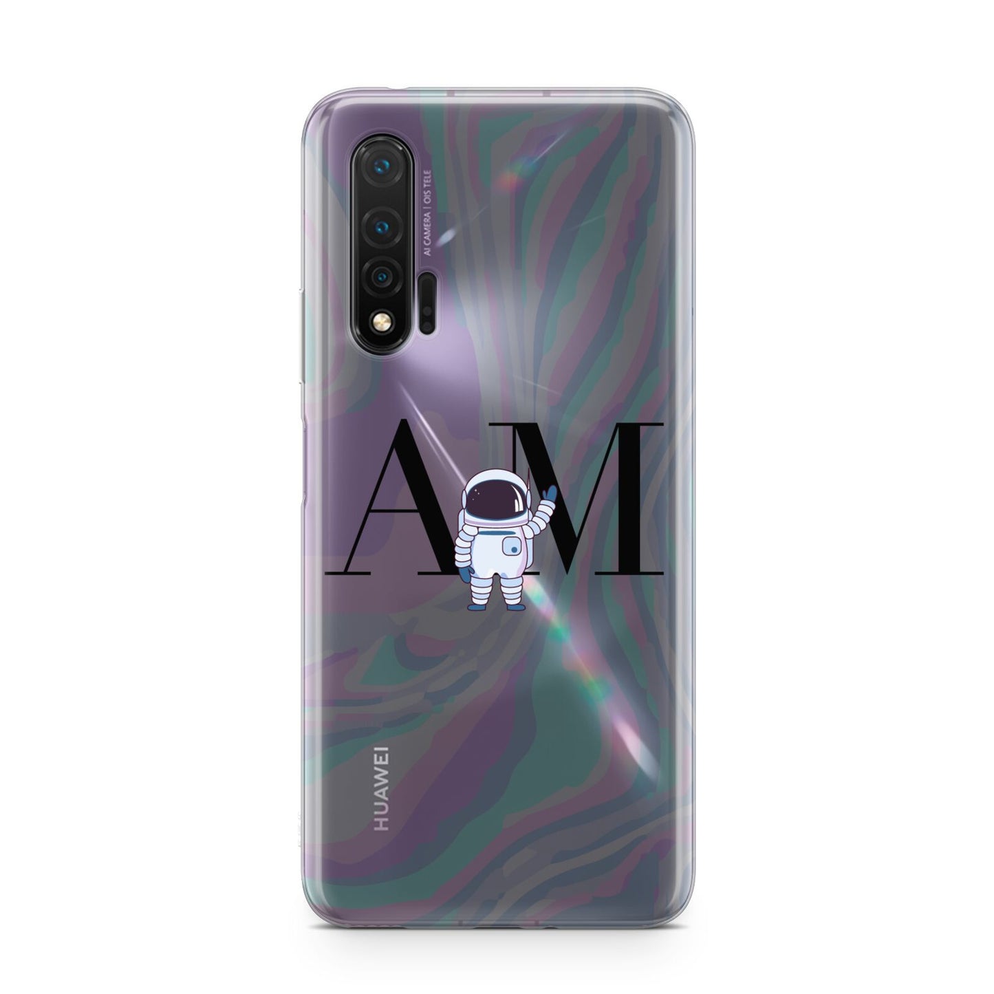 Pastel Marble Ink Astronaut Initials Huawei Nova 6 Phone Case