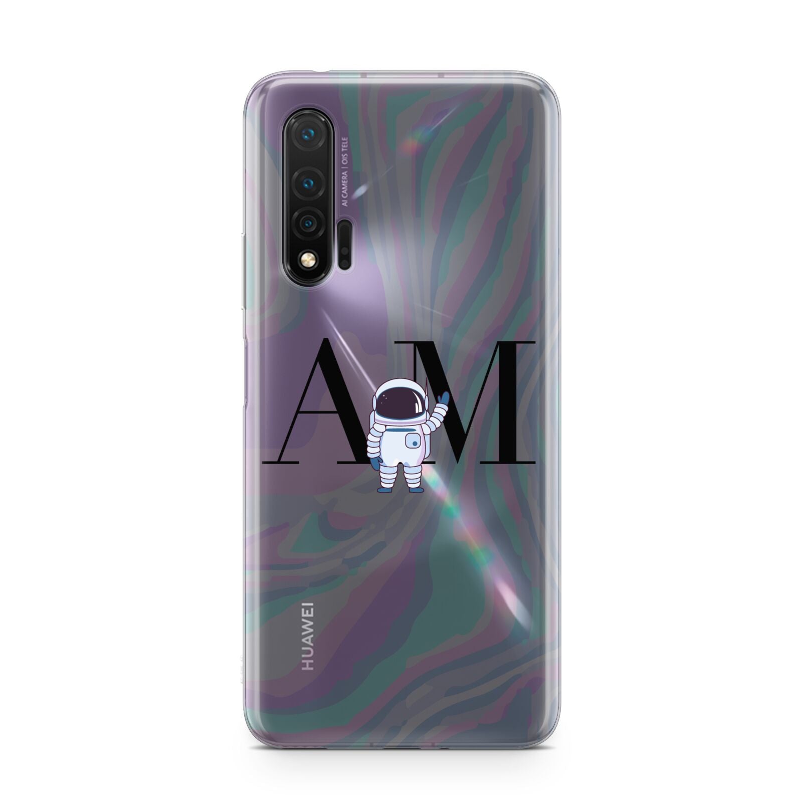 Pastel Marble Ink Astronaut Initials Huawei Nova 6 Phone Case