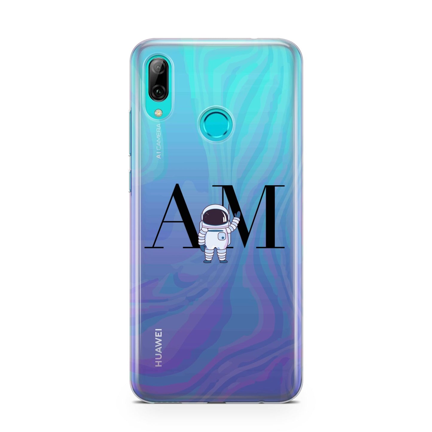 Pastel Marble Ink Astronaut Initials Huawei P Smart 2019 Case