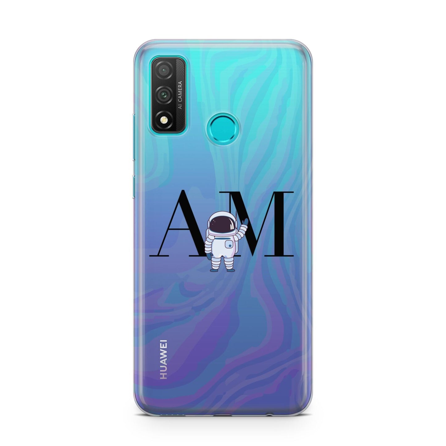 Pastel Marble Ink Astronaut Initials Huawei P Smart 2020