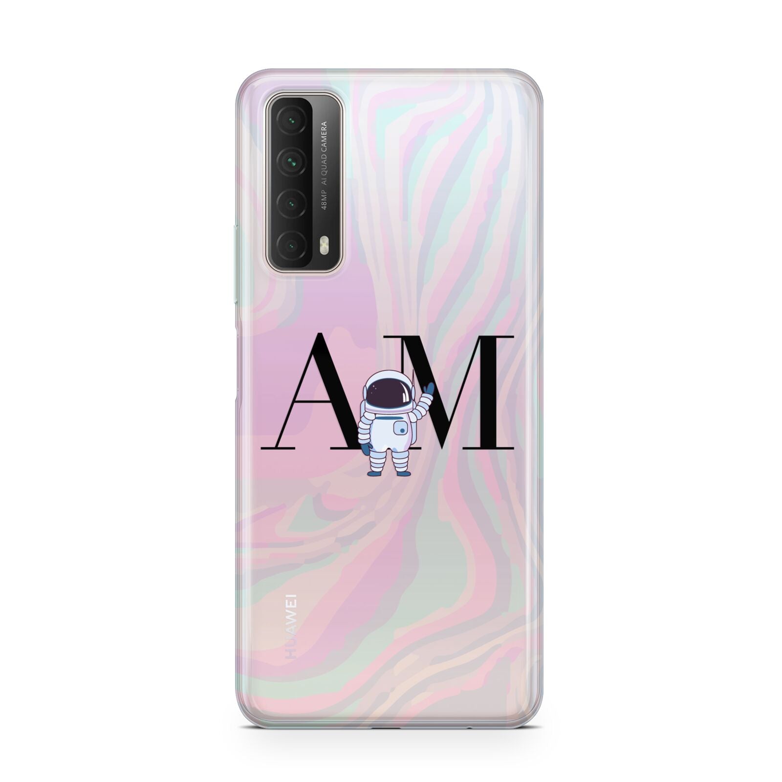 Pastel Marble Ink Astronaut Initials Huawei P Smart 2021