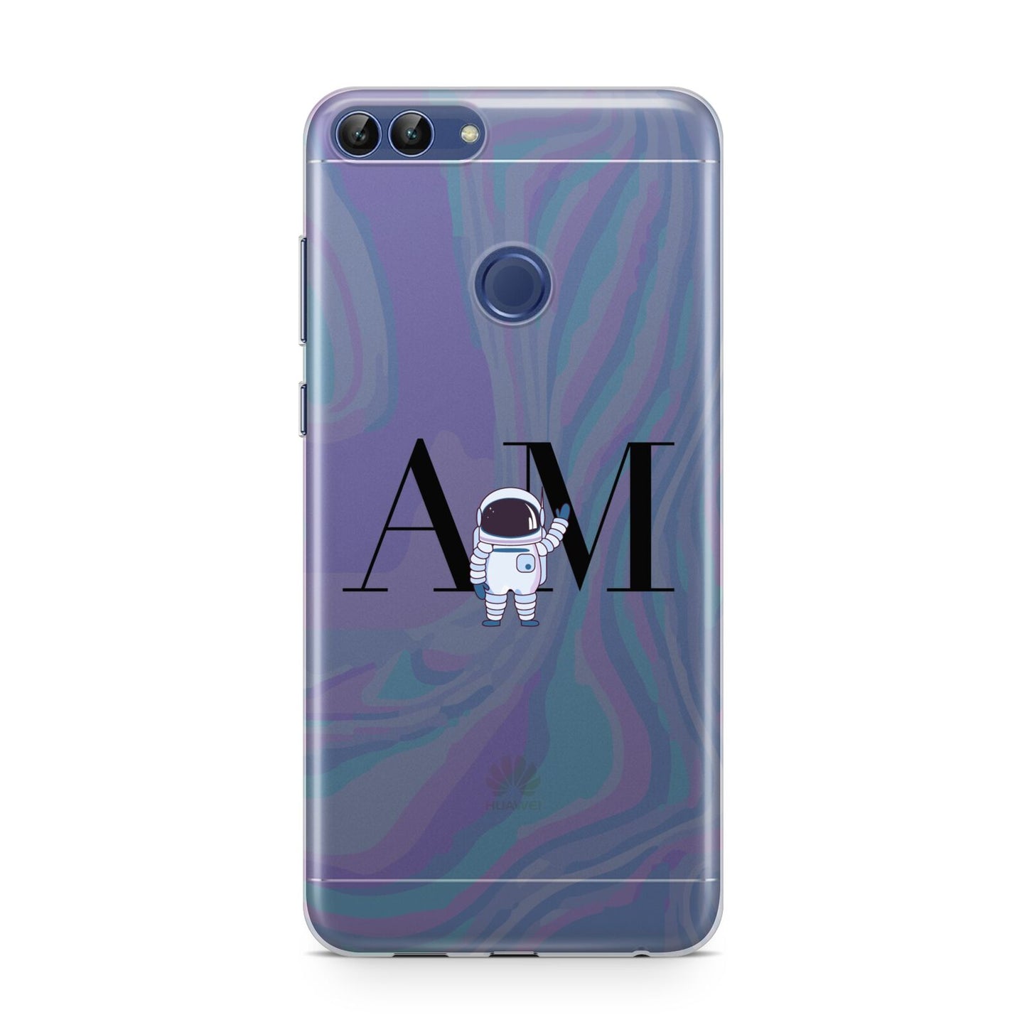 Pastel Marble Ink Astronaut Initials Huawei P Smart Case