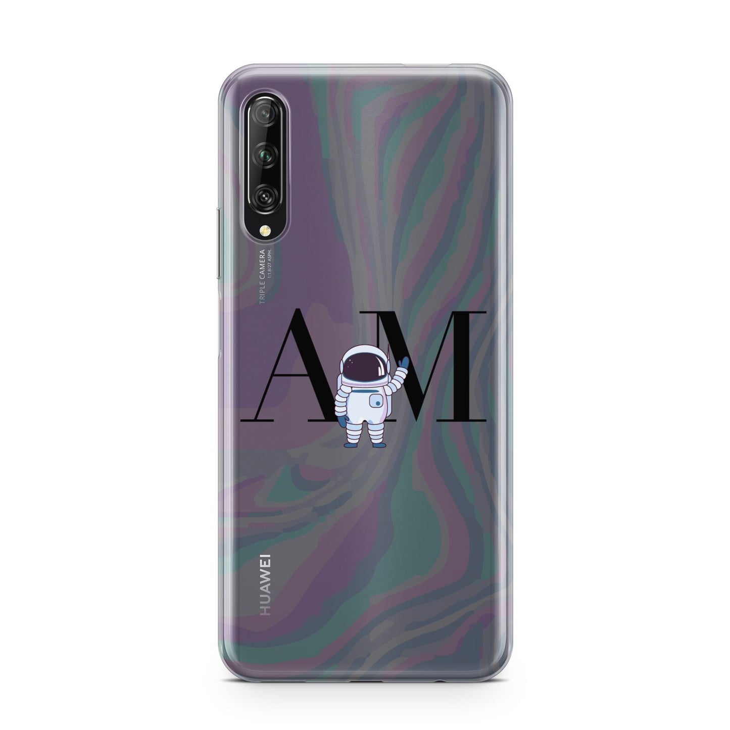 Pastel Marble Ink Astronaut Initials Huawei P Smart Pro 2019