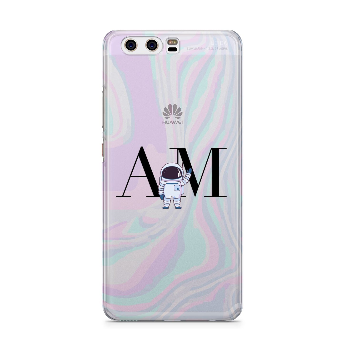 Pastel Marble Ink Astronaut Initials Huawei P10 Phone Case