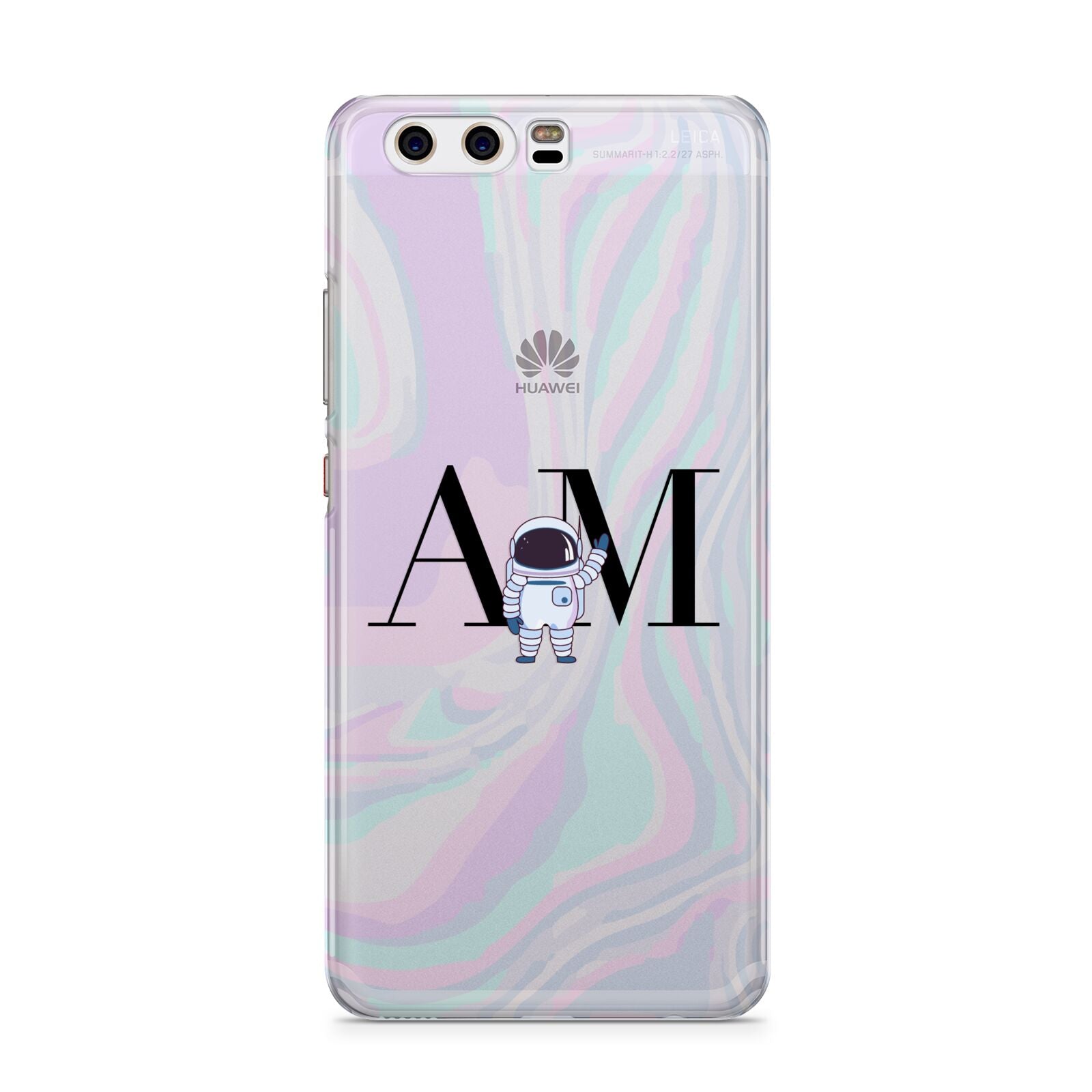 Pastel Marble Ink Astronaut Initials Huawei P10 Phone Case