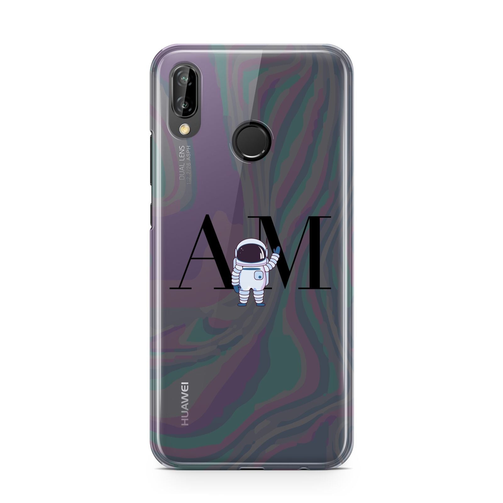 Pastel Marble Ink Astronaut Initials Huawei P20 Lite Phone Case