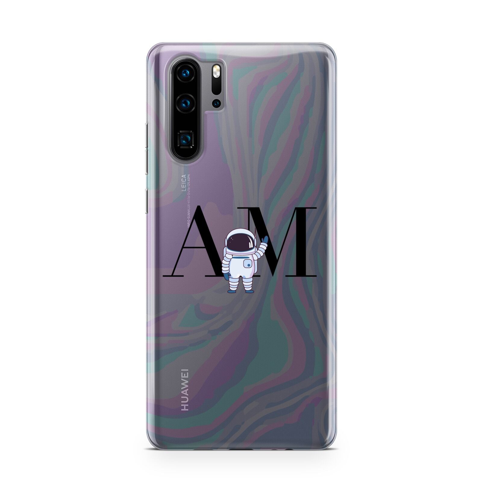 Pastel Marble Ink Astronaut Initials Huawei P30 Pro Phone Case