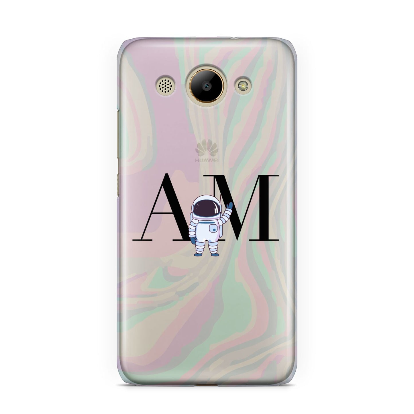 Pastel Marble Ink Astronaut Initials Huawei Y3 2017