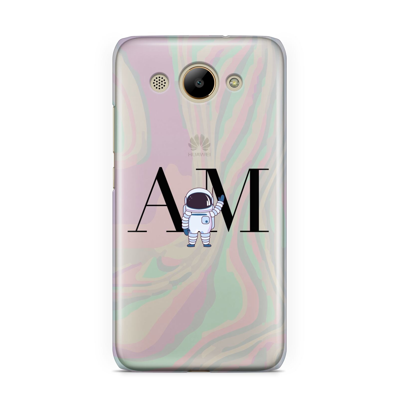 Pastel Marble Ink Astronaut Initials Huawei Y3 2017