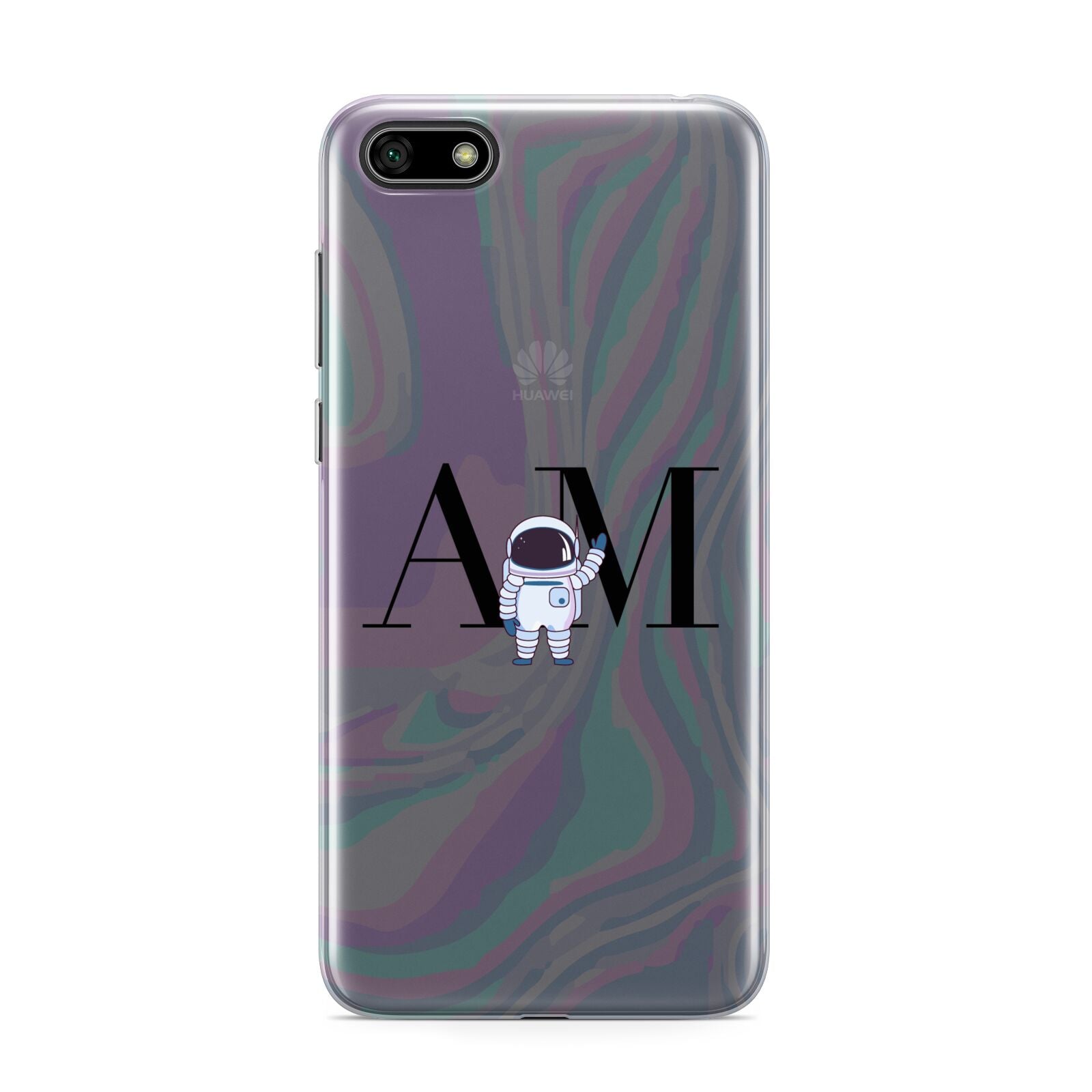 Pastel Marble Ink Astronaut Initials Huawei Y5 Prime 2018 Phone Case