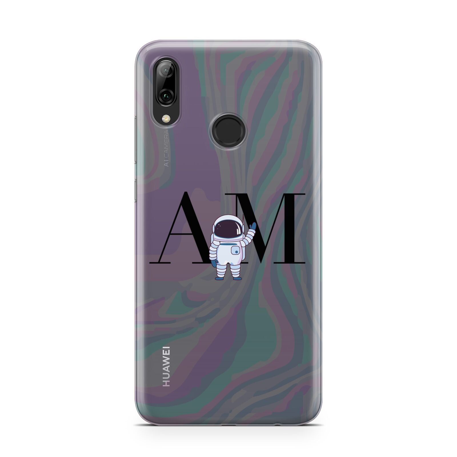 Pastel Marble Ink Astronaut Initials Huawei Y7 2019