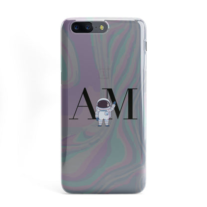 Pastel Marble Ink Astronaut Initials OnePlus Case