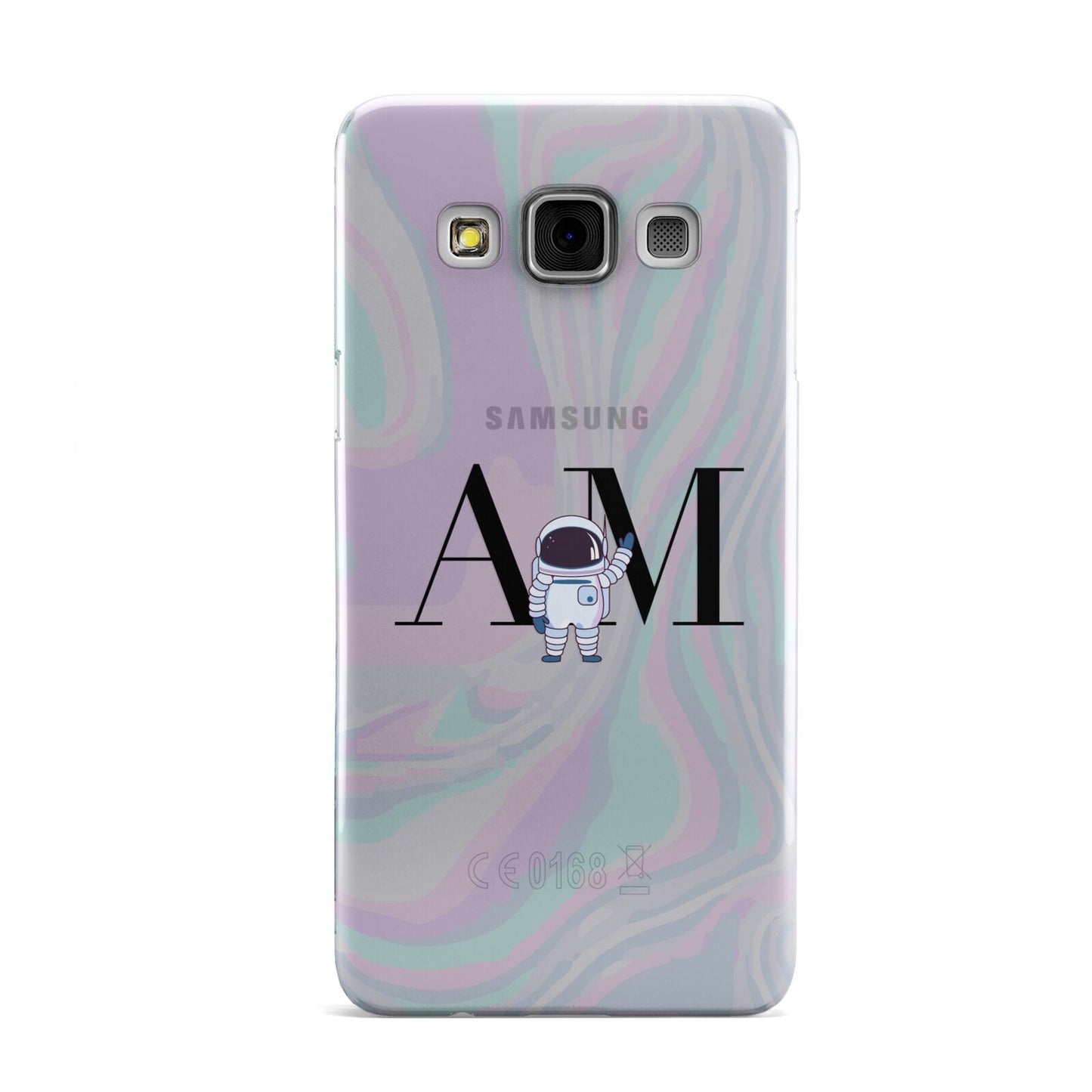 Pastel Marble Ink Astronaut Initials Samsung Galaxy A3 Case