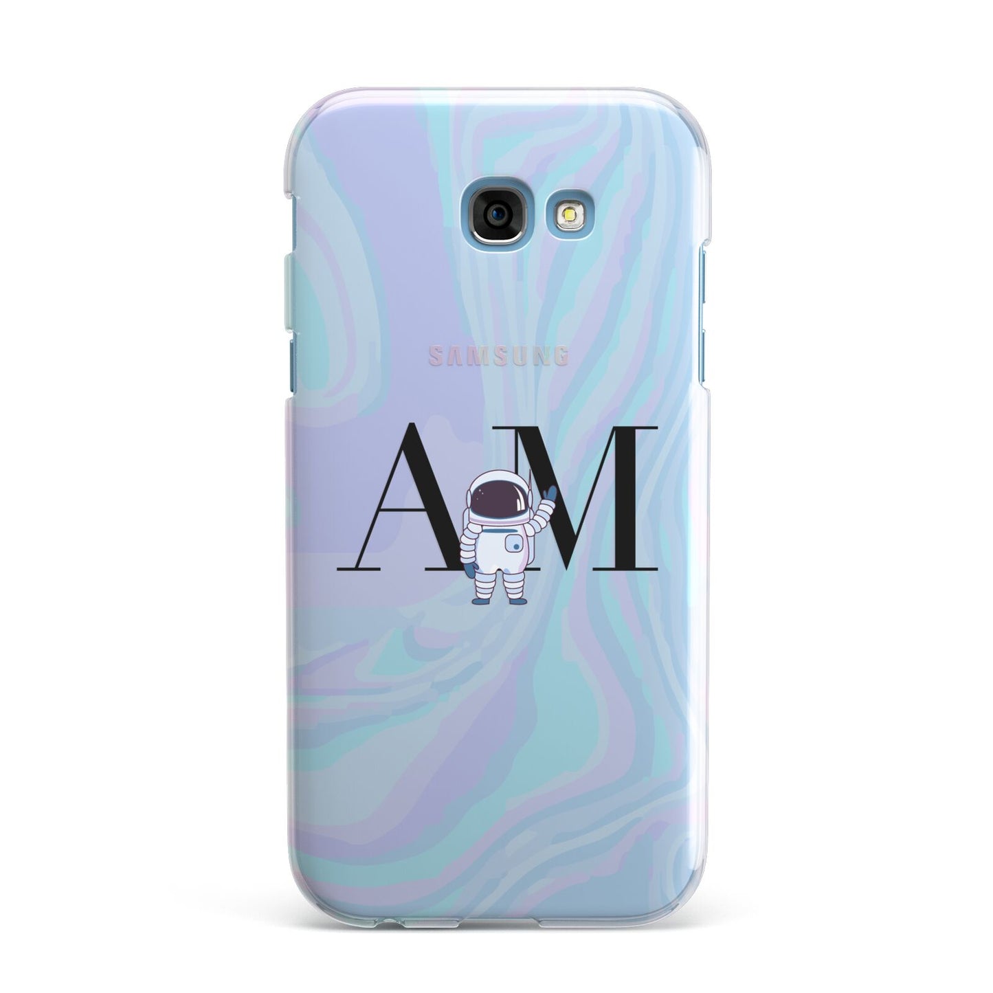 Pastel Marble Ink Astronaut Initials Samsung Galaxy A7 2017 Case