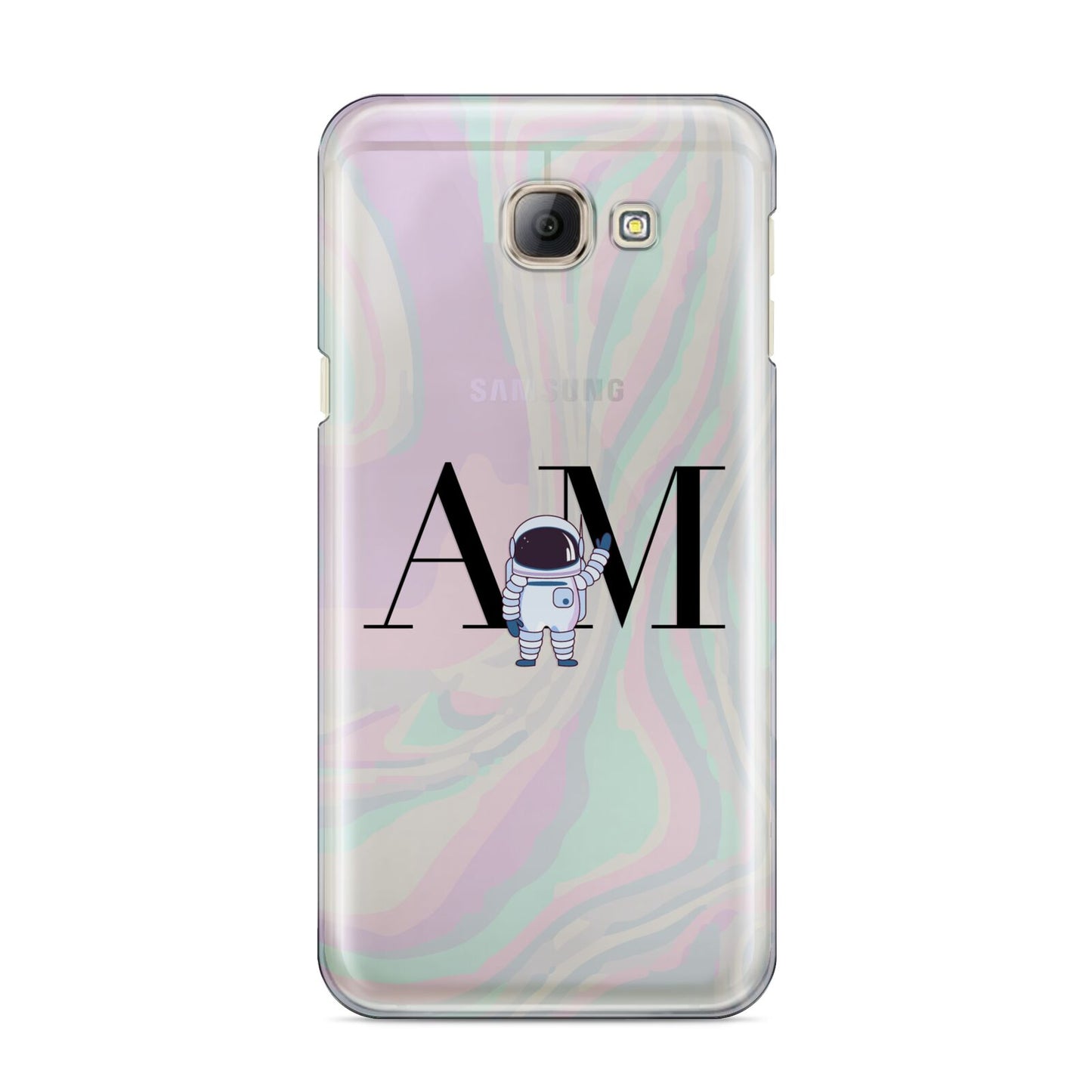 Pastel Marble Ink Astronaut Initials Samsung Galaxy A8 2016 Case