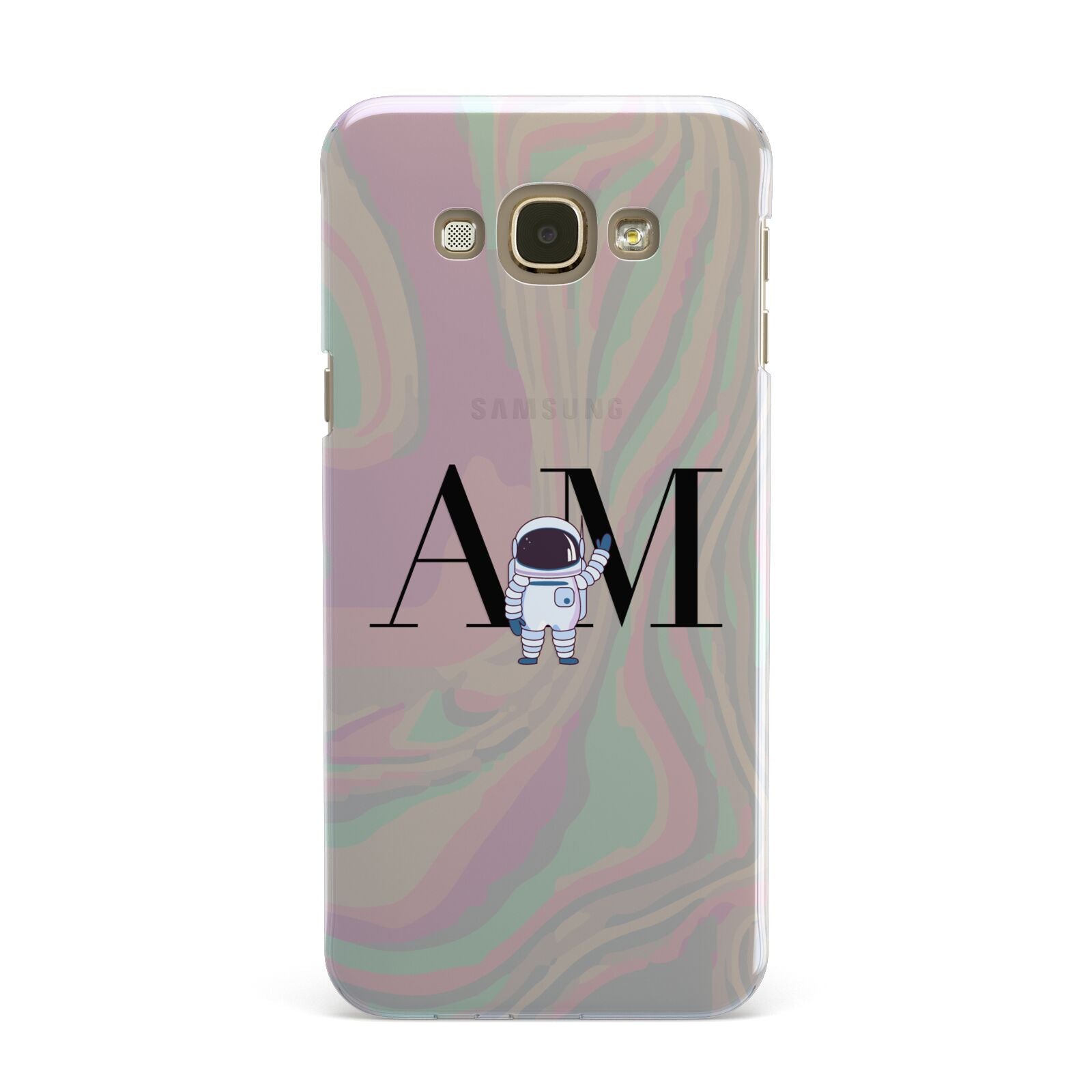 Pastel Marble Ink Astronaut Initials Samsung Galaxy A8 Case