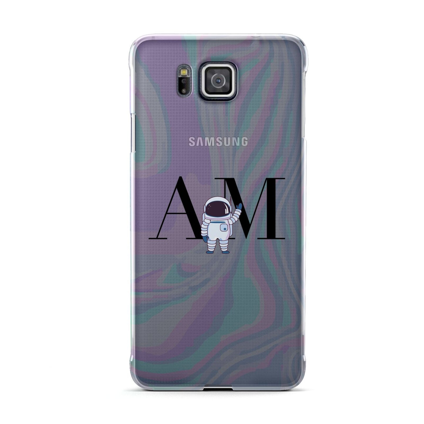 Pastel Marble Ink Astronaut Initials Samsung Galaxy Alpha Case