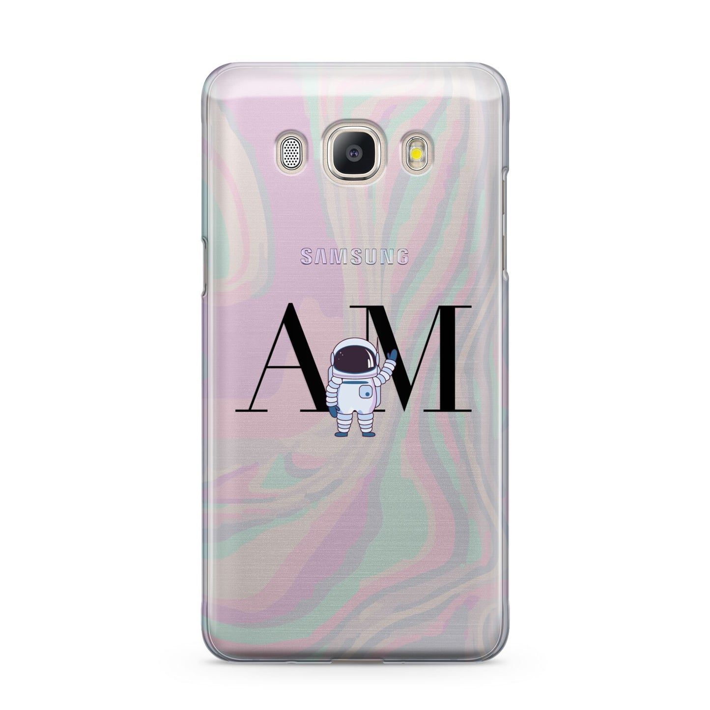 Pastel Marble Ink Astronaut Initials Samsung Galaxy J5 2016 Case